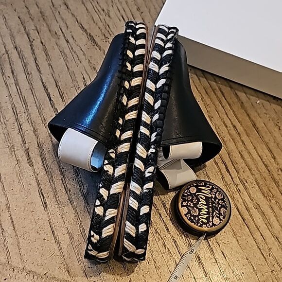 Proenza Schouler leather slingback flat espadilles black and white size 7.5 - Picture 3 of 12